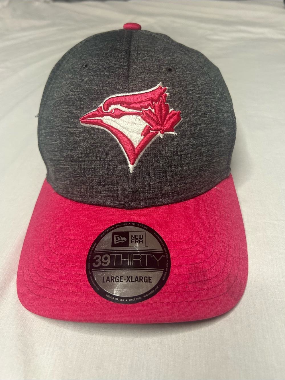 New Era 39THIRTY Toronto Blue Jays Pink Gray Stretch Fit Hat L/XL